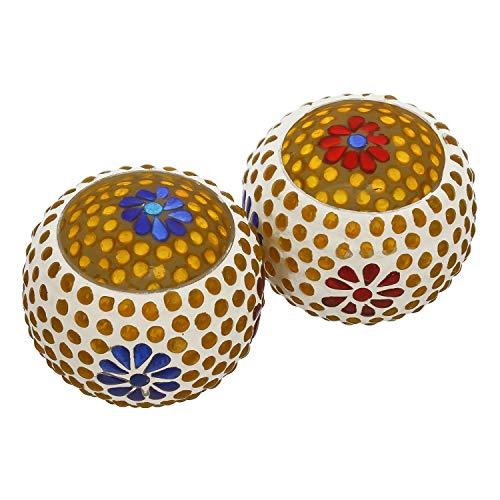 Webelkart Glass Tealight Votive Candle Holder With Tea Light Candles, Pack of 2