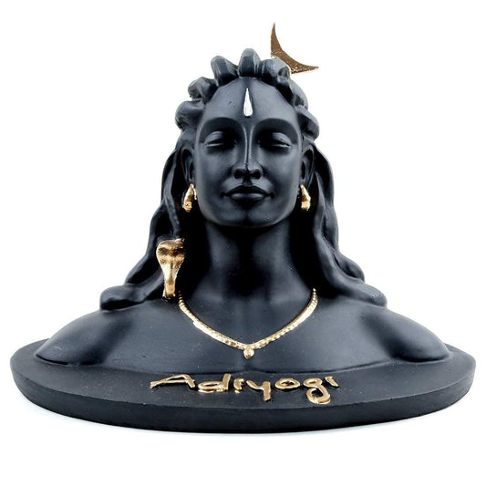 Webelkart New Matte Polyresin Adiyogi Shiva Statue (4.5 inch , Black )