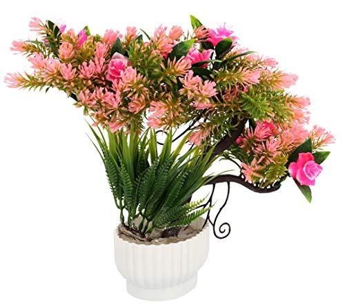 WebelKart by JaipurCrafts Artificial Ceramic, Polyester and Polyurethane Bonsai Plant in a Pot (23 cm x 16 cm x 24 cm, Multicolor)