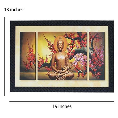 JaipurCrafts Gautam Buddha Large Framed UV Digital Reprint Painting (Wood, Synthetic, 36 cm x 51 cm)