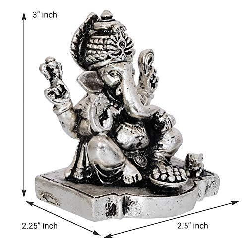 Webelkart Silver Plated Lord Ganesha,God of Luck & Success Diwali Gifts Home Decor (Size: 3.00")
