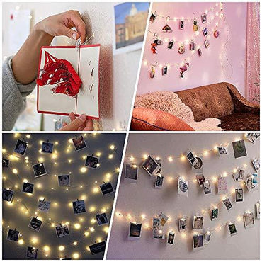 Webelkart 20 Clip Lights Indoor Outdoor Decoration Christmas Light Rope (1.50 m, Warm White)