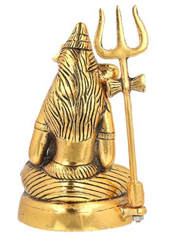 JaipurCrafts Premium White Metal Cold Cast Lord Shiva Idol as Gifts (Gold, 6 Inch)