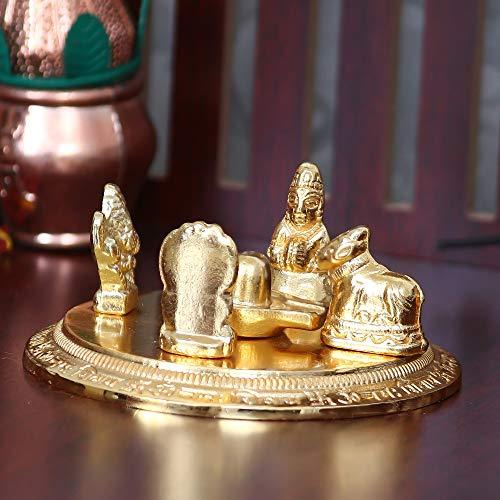Webelkart Gold Plated Shiv Parivar with Shivling Shri Kartik Shri Ganesh and Shri Nandi