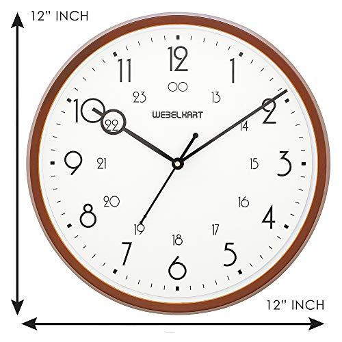 Webelkart Plastic Wall Clock (Brown, 12 X 2 X 12 Inch)