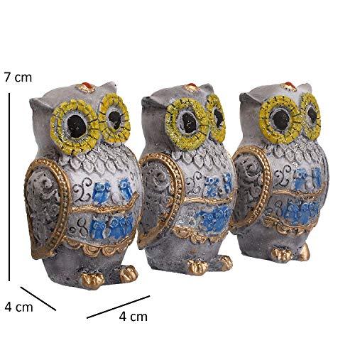 JaipurCrafts Polyresin Beautiful Owl Family Set, 3.00 IN, Multicolour, 3 Piece