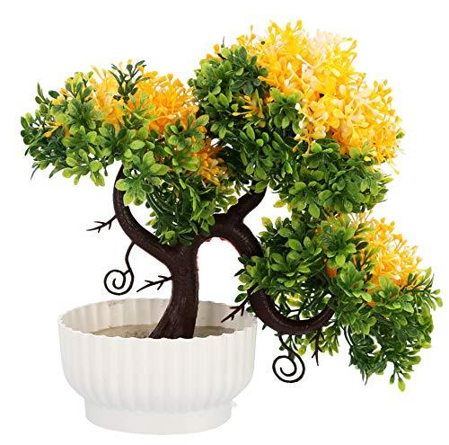 WebelKart by JaipurCrafts Artificial Ceramic, Polyester and Polyurethane Bonsai Plant in a Pot (21 cm x 16 cm x 20 cm, Multicolor)
