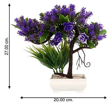 WebelKart by JaipurCrafts Artificial Ceramic, Polyester and Polyurethane Bonsai Plant in a Pot (20 cm x 12 cm x 27 cm, Multicolor)