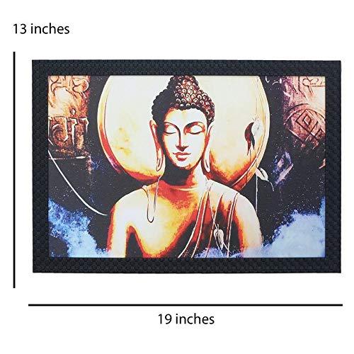 JaipurCrafts Gautam Buddha Large Framed UV Digital Reprint Painting (Wood, Synthetic, 36 cm x 51 cm)