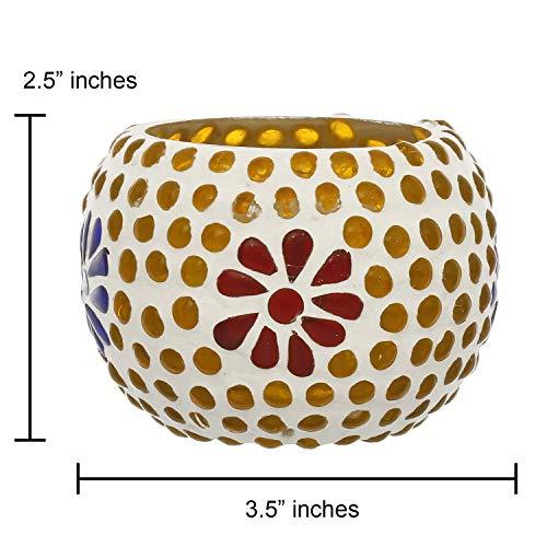 Webelkart Glass Tealight Votive Candle Holder With Tea Light Candles, Pack of 2