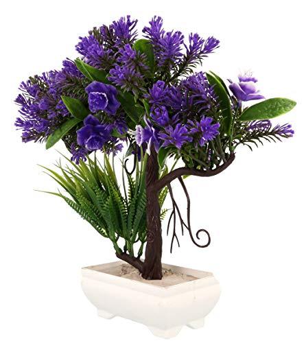 WebelKart by JaipurCrafts Artificial Ceramic, Polyester and Polyurethane Bonsai Plant in a Pot (20 cm x 12 cm x 27 cm, Multicolor)