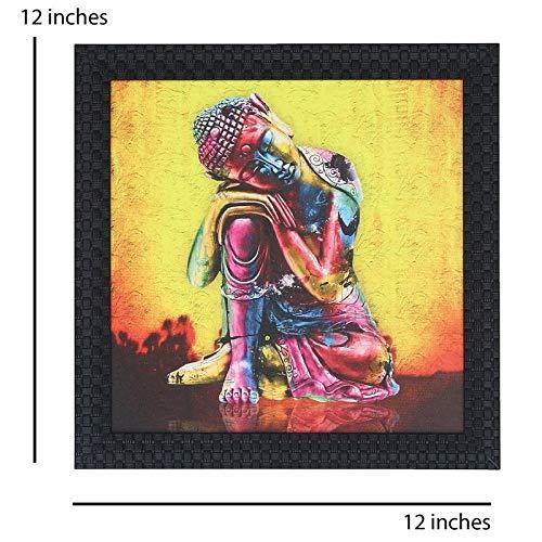 JaipurCrafts Gautam Buddha Framed UV Digital Reprint Painting (Wood, Synthetic, 30 cm x 30 cm)