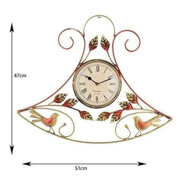 WebelKart Premium Antique 2 Birds Iron Wall Clock