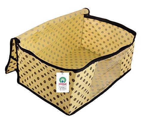 JaipurCrafts 12 Pieces Polka Dots Non Woven Saree Cover Set, Cream (45 x 35 x 21 cm)