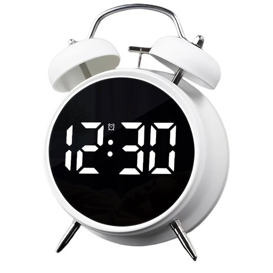 Wakee: Retro LED Alarm Clock with Twin Bells – Extra Loud Battery-Powered Clock for Heavy Sleepers, Stylish Wake-Ups & Desk or Bedroom Decor