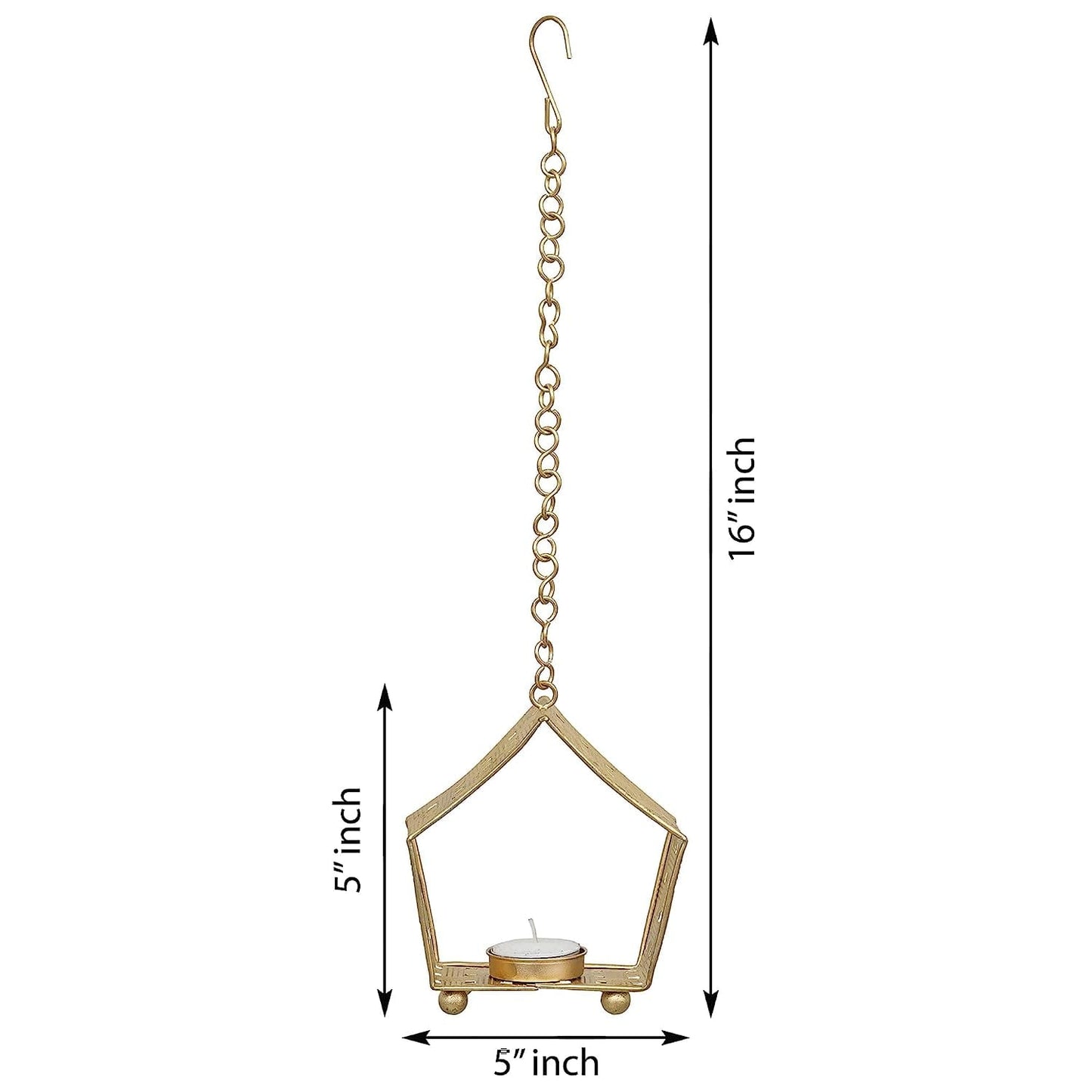 JaipurCrafts Premum Tree Shape Wall Decorative Hanging Metal Tealight Candle Holder for Balcony Living Room - Candle Holder for Diwali and Christmas Decorations