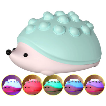 Poppy: Adorable Hedgehog Silicone Night Lamp with Color-Changing LED & Rechargeable Design for Cozy Bedroom Décor & Gifting