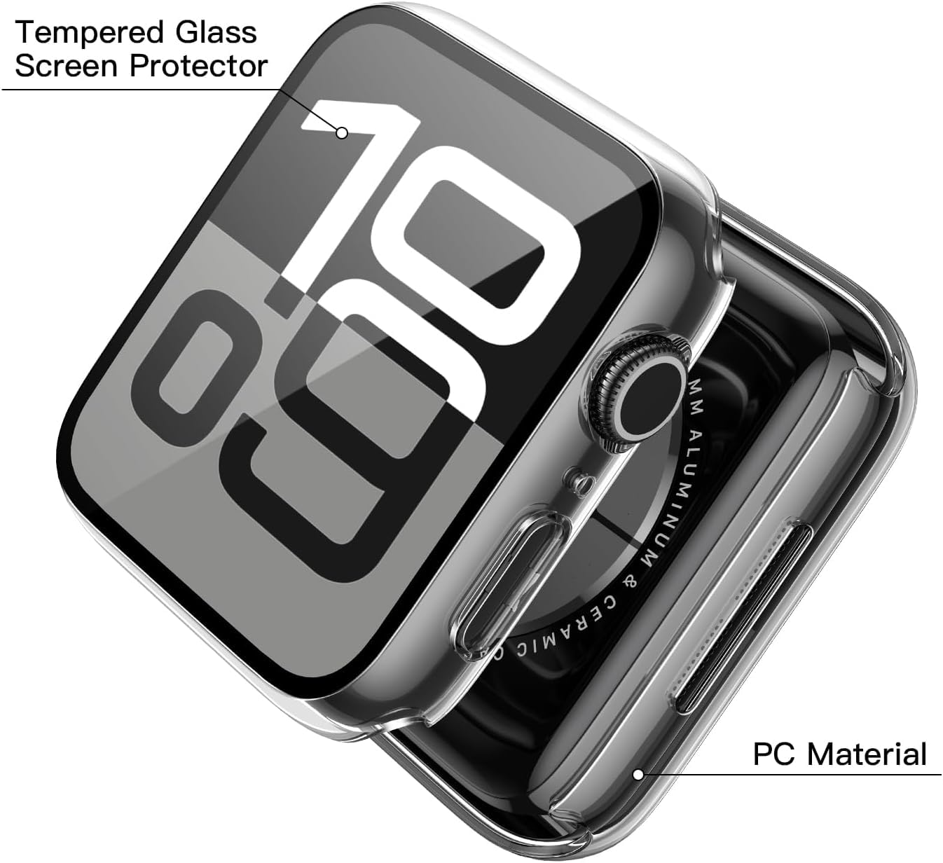 Zitel Case for Apple Watch Series 10 46mm Screen Protector Cover - Clear