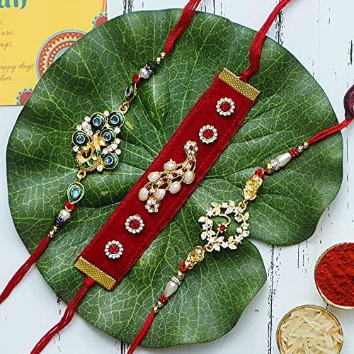 Webelkart Premium Combo of Rakhi Gift for Brother and Bhabhi and Kids with Premium Black Metal Lord Gautam Buddha Showpiece