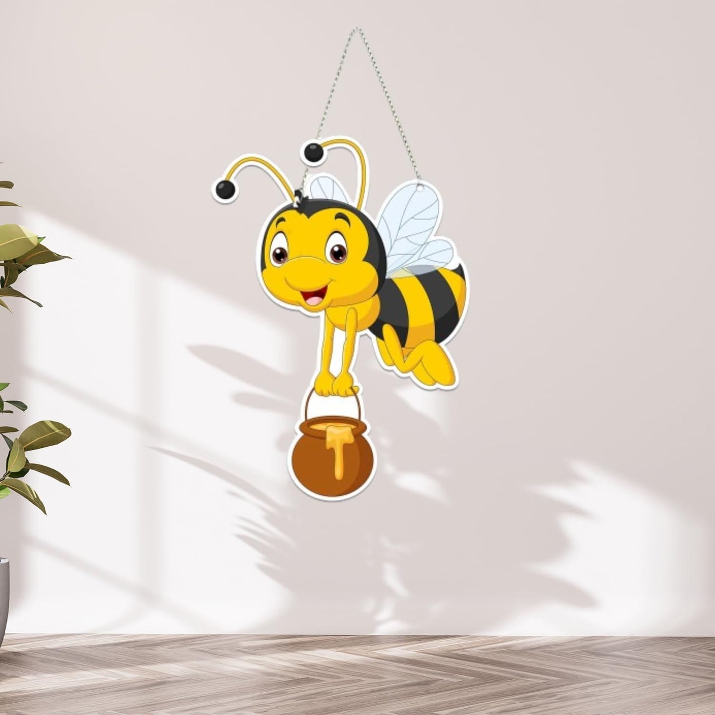 Webelkart Premium Decorative Honey Bee Wall Hanging Wooden Art Decoration Item for Living Room | Bedroom | Home Decor | Gifts | Quotes Decor Item | Wall Art for Hall | MDF Wall Sculpture (10"X7")