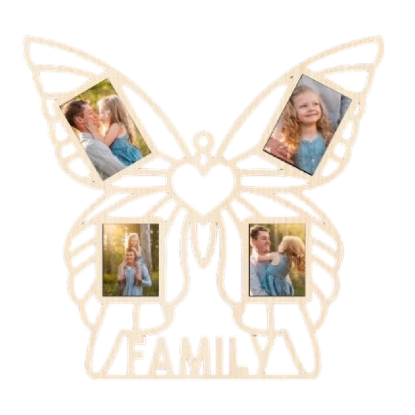 Webelkart Premium Customisation Butterfly Shape Family Wooden wall Hanging For Home and Living Room Decor (14 inches)