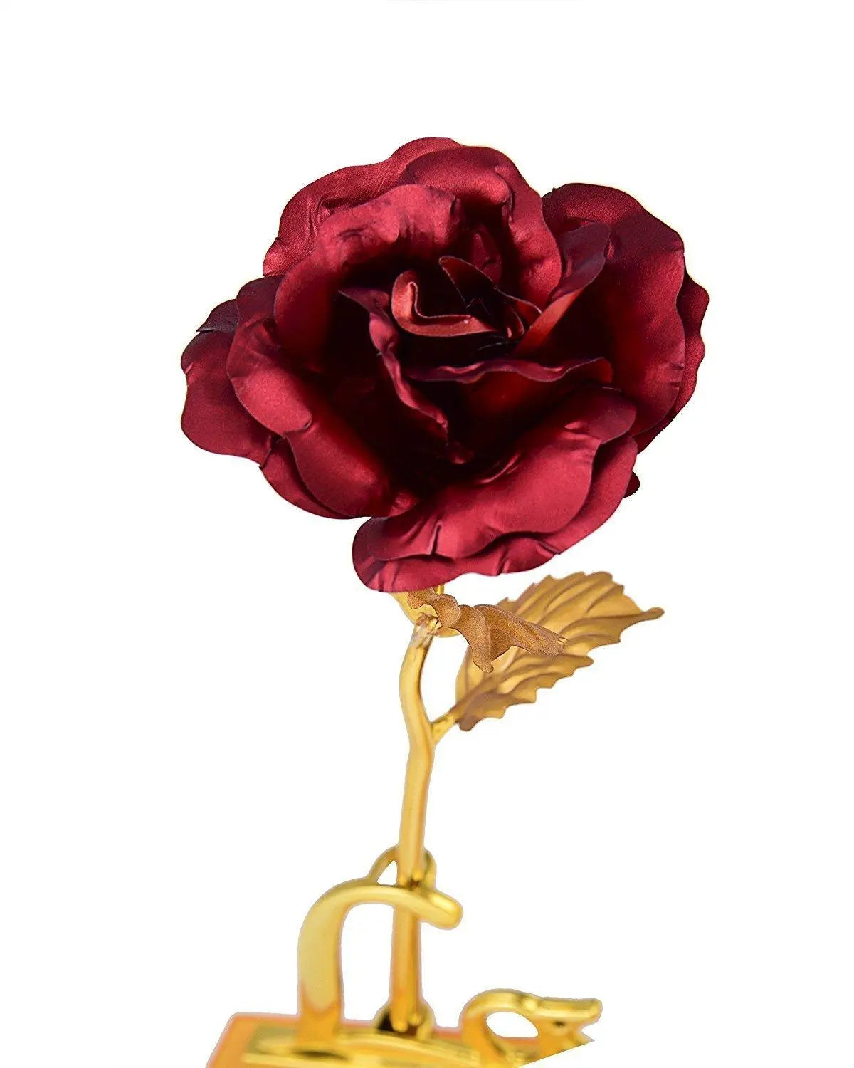 JaipurCrafts 24K Gold Rose with Gift Box and Carry Bag (Red with Love Stand)