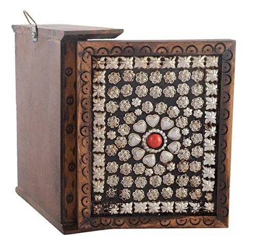 JaipurCrafts Decorative Premium Silver Flower Studded Key Holder