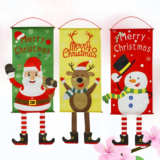 set of 3 christmas banner for decoration