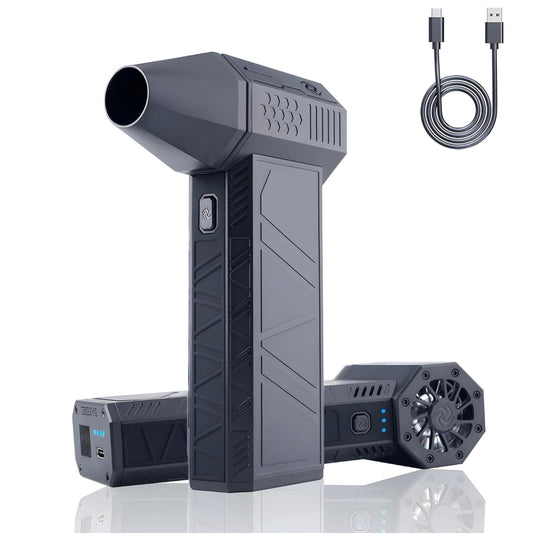 TurboJet: 130,000 RPM Cordless Air Duster & Mini Blower – High-Speed Cleaner with Stepless Speed Control, Magnetic Nozzles & USB Rechargeable Battery for PC, Car & Home