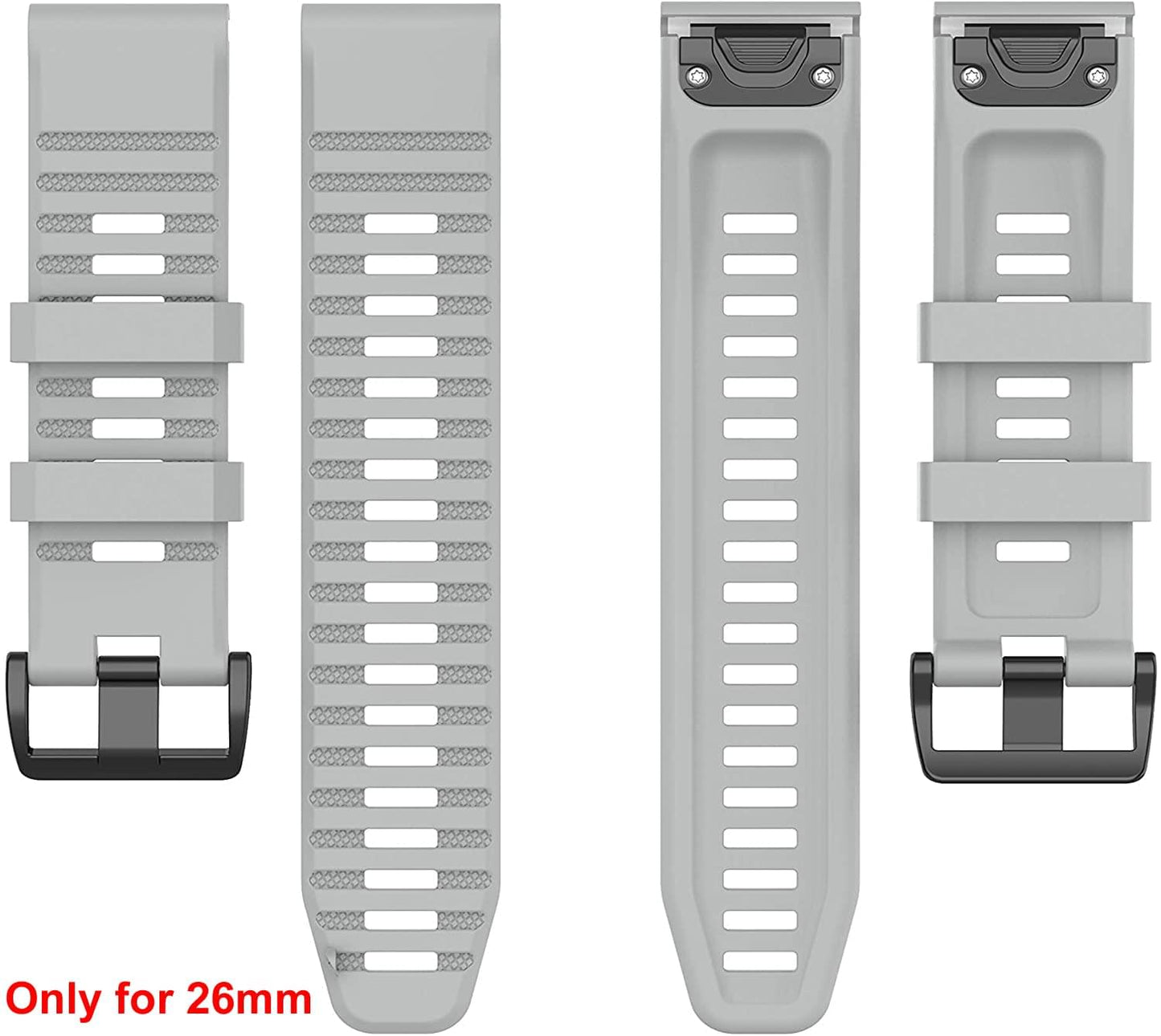 Zitel Band for Fenix 8 51mm, 7X/7X Pro, 6X/6X Pro, 5X/5X Plus, 3/3 HR, Descent MK1, Enduro, 26mm Sport Strap - Gray