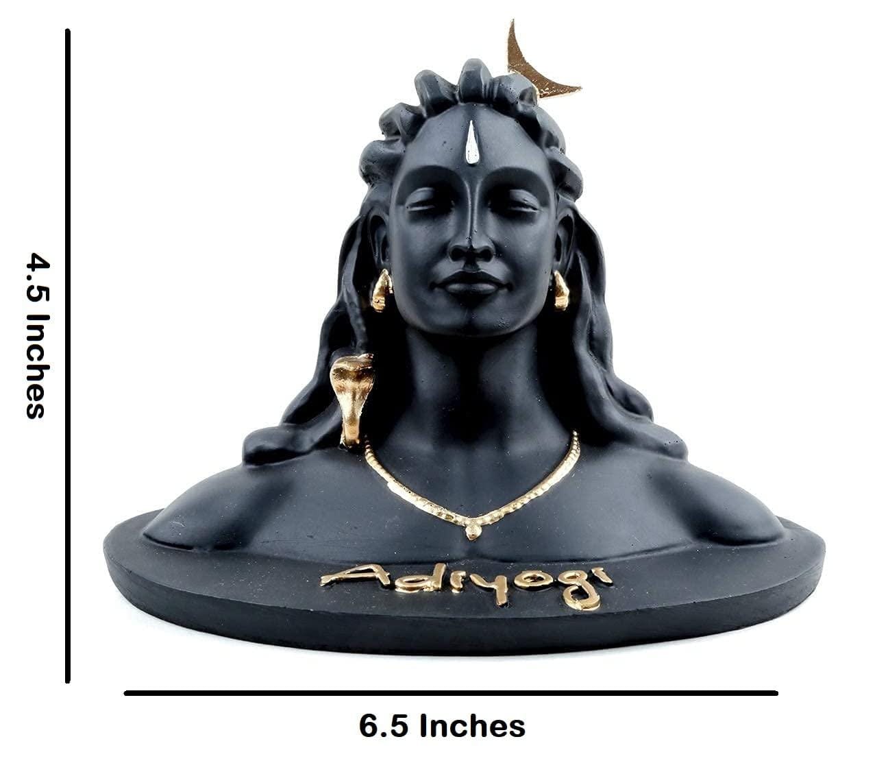 Webelkart New Matte Polyresin Adiyogi Shiva Statue (4.5 inch , Black )