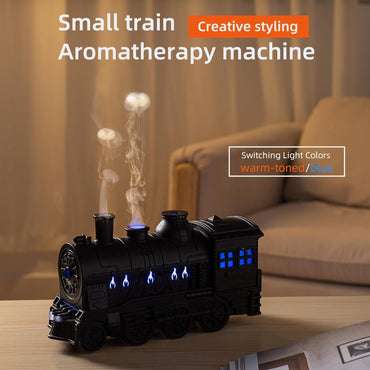 Mystiq: Train-Shaped Aroma Diffuser & Humidifier, 300ml, Flame Light, 2 Mist Modes, Auto Off – Perfect for Home, Office & Festive Decor.