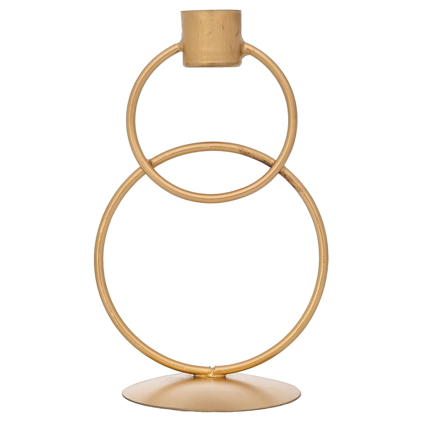 JaipurCrafts Premium Decorative Rings Candle stick holder for home and dining table decoration (6.5 inches, Gold)