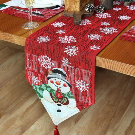 snowman Table Runner Dining Table Decoration