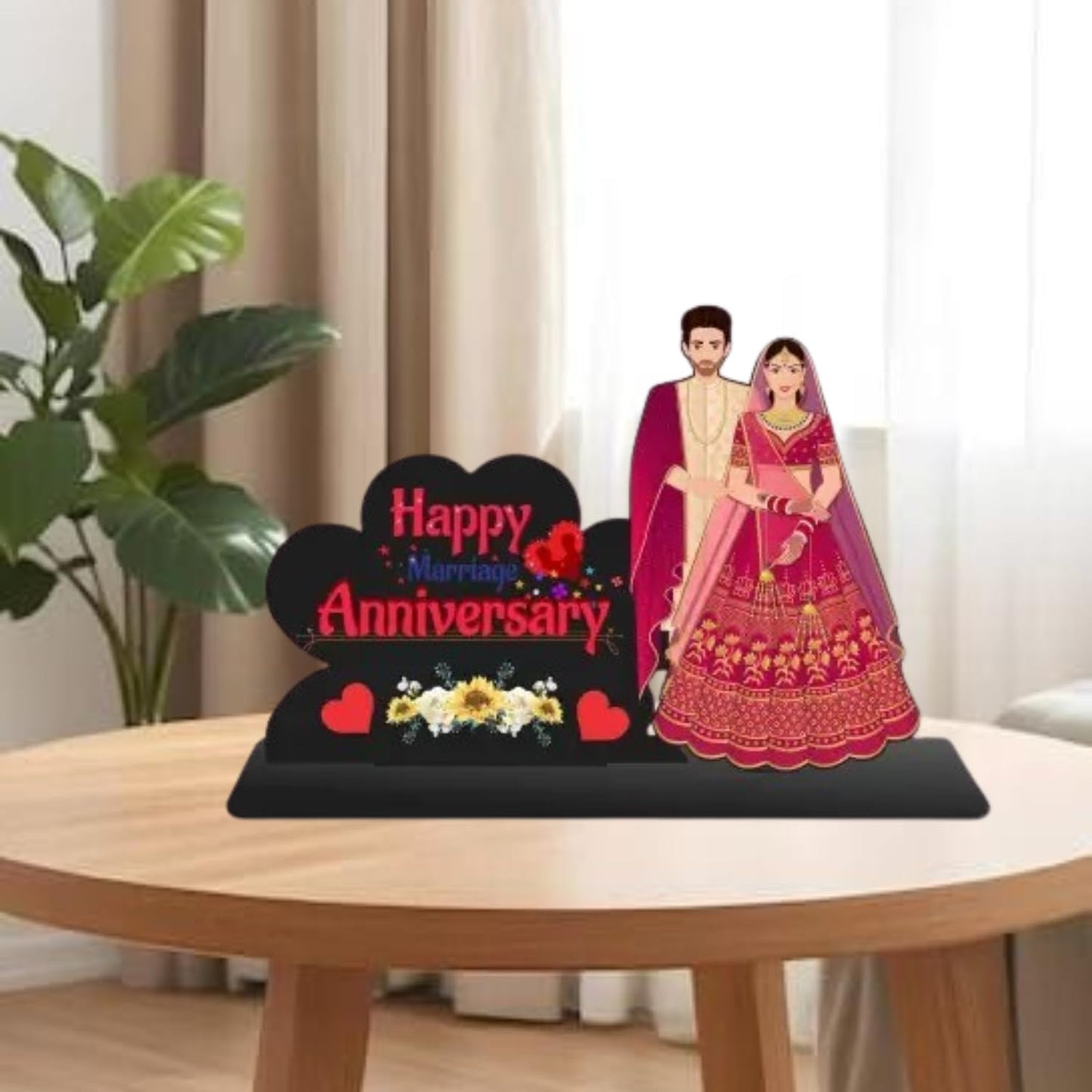JaipurCrafts Customized Couple Marriage Anniversary for Love,Table Decorative Showpiece for Home Decor, for Wife, Husband (12 "Inches)