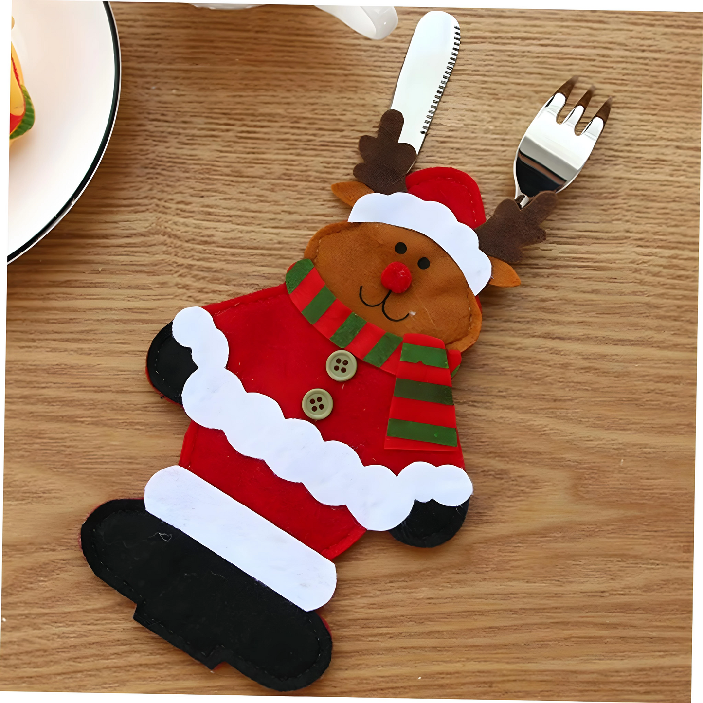 set of 3 Pcs Christmas Cutlery Holder