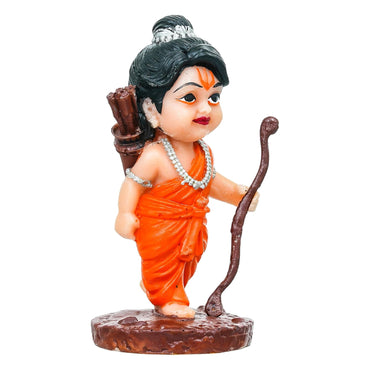 Webelkart Antique Resin Lord Shree Ram Ji Idol Statue for Car Dashbord,Little Ram Ji ki Murti with Dhanush Teer Kaman Figurin for Pooja Room, Cute Ram Ji Ki Murti (4.13" Inches)
