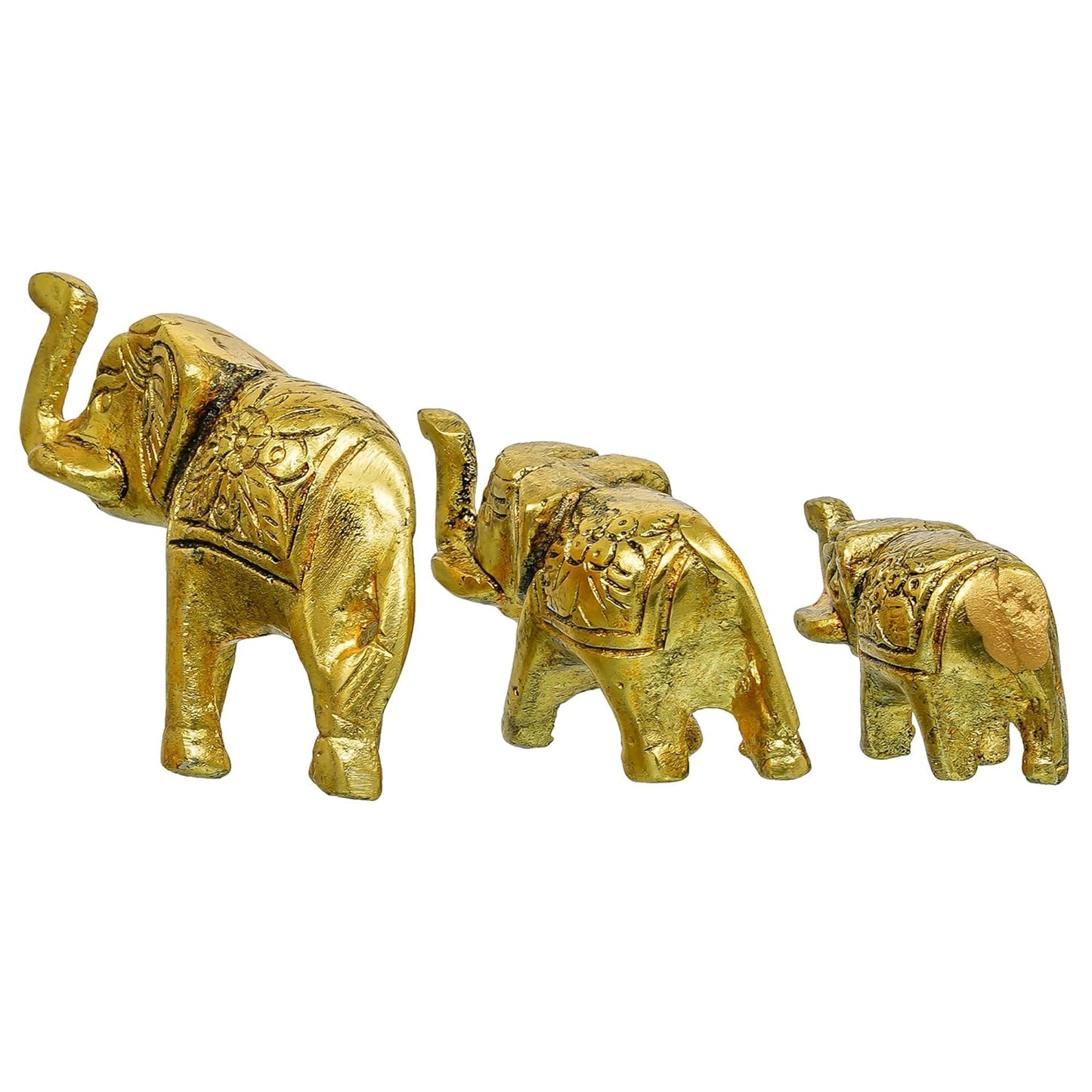 Webelkart Premium Set of 3 Elephant Family Statue Showpiece for Home Decor, Animal Figurines for Office |Table & Gift Article,Fengshui Vastu Lucky Decorative Items