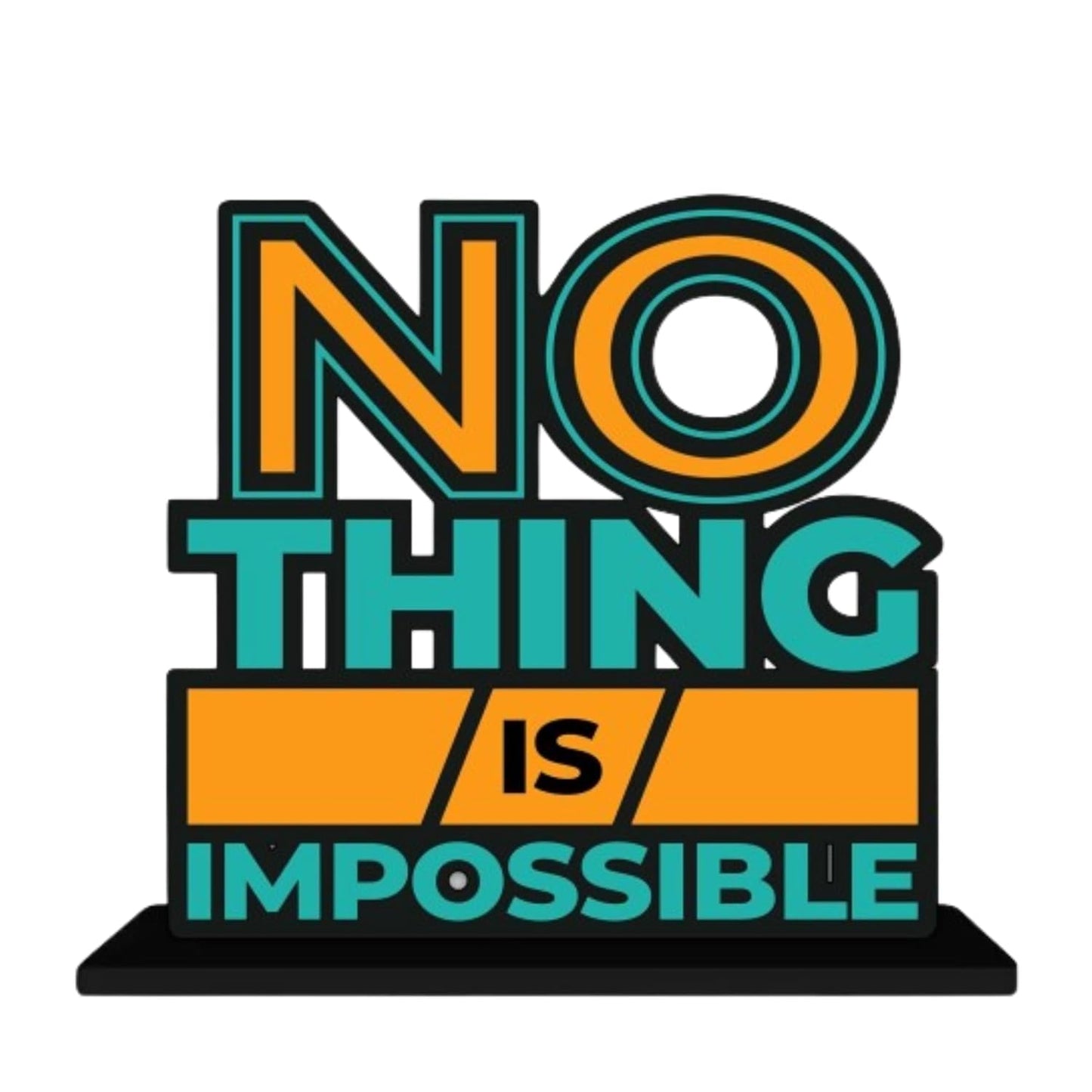 JaipurCrafts Wooden Nothing is Impossible Motivational Quotes Table Decoration for Office Desk | Home Decor Item | Living Room | Modern Art Wood Showpiece Gift Items