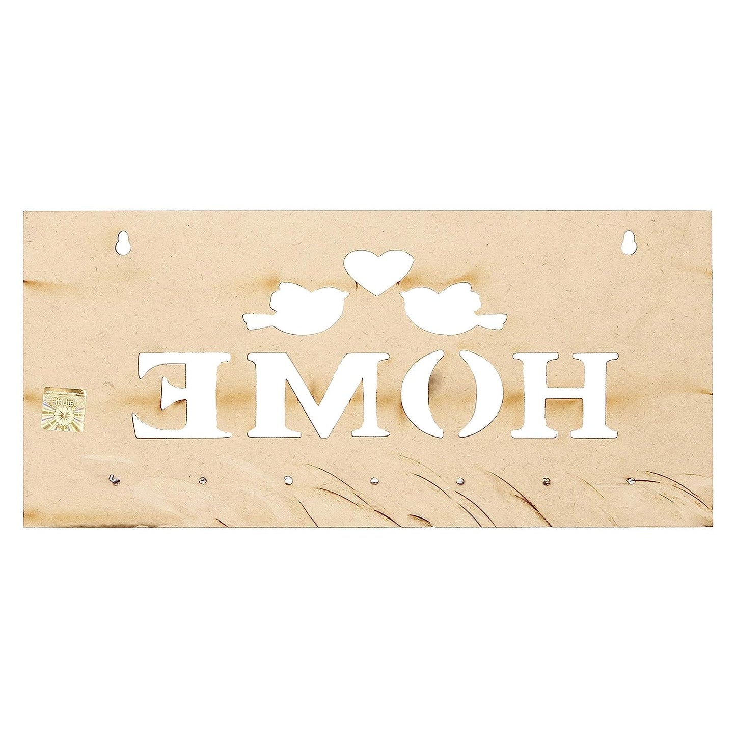 Webelkart Premium Two Birds Wooden Key Holder (29 cm x 13.5 cm x 0.4 cm, Brown)- 7 Hooks