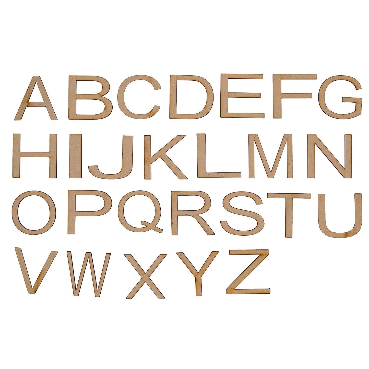 Webelkart Premium Laser Cut 26 PES Capital Alphabet Letter for Kids Learning Gift/Wall Decor/Letter Board/School Board (Wood Colour)