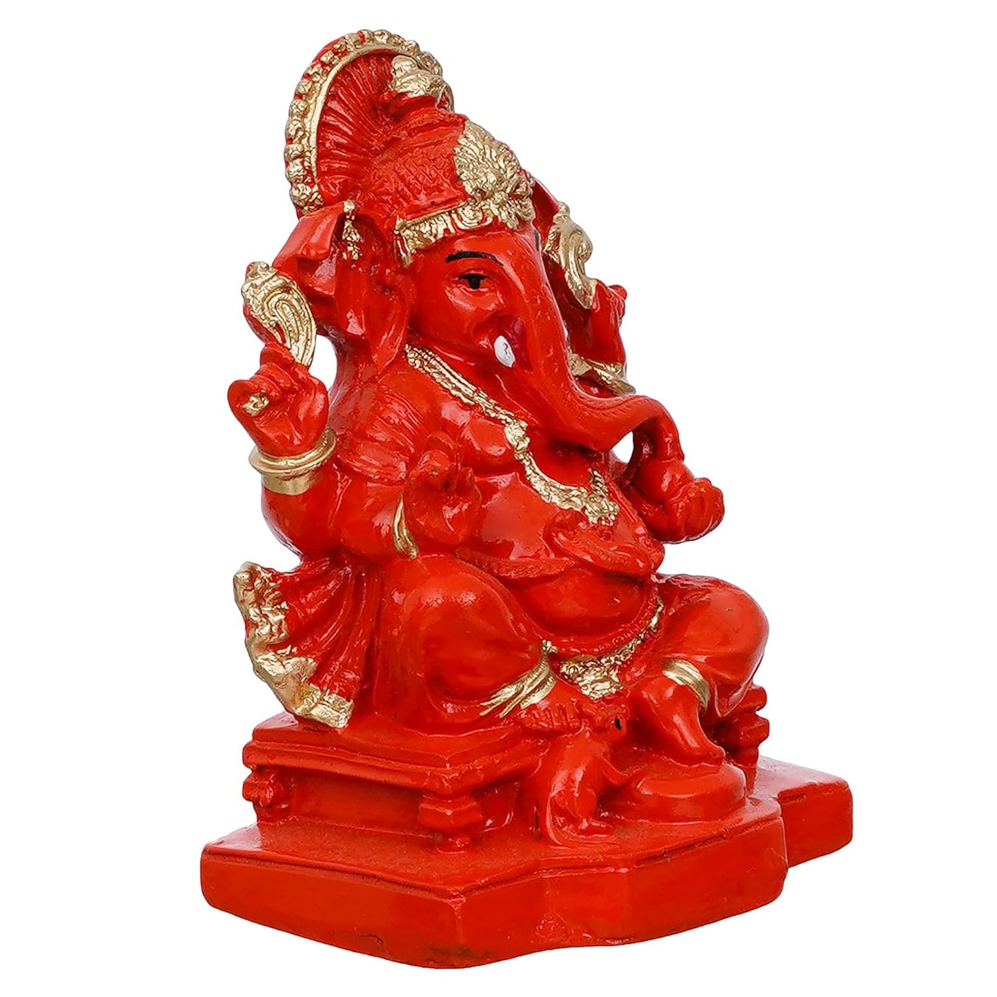 JaipurCrafts Polyresin Ganesha Statue for Car Dashboard Ganesha Murti Ganpati Idol Figurine for Home Temple| Ganesha Idol for Car Dashboard -Ganesha Idol for Home Decor Entrance (4 inches,Orange)