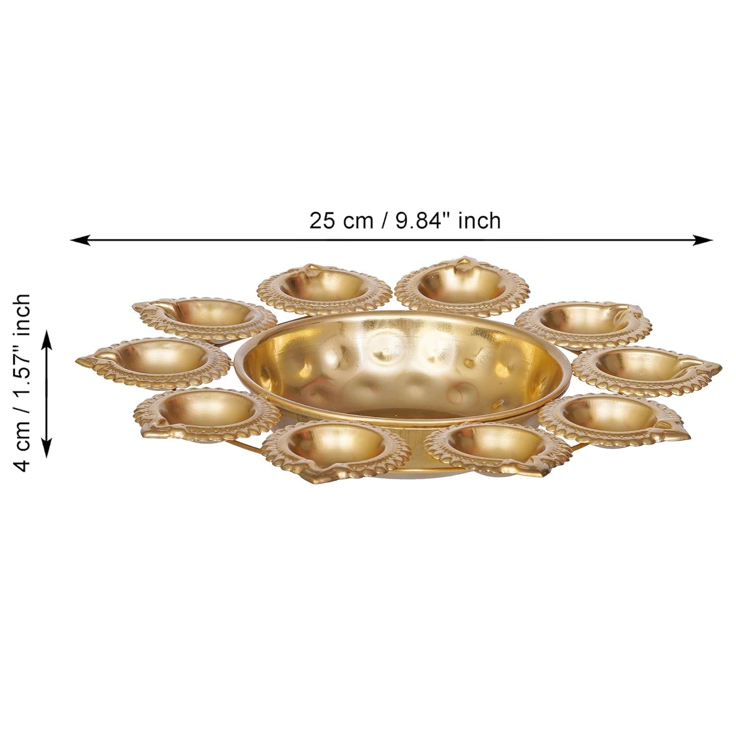 Webelkart Premium Gold Plated Flower Decorative urli Bowl for Home Decor- Handcrafted Bowl for Floating Flowers-Diwali Decoration Items (9.84" Inches)