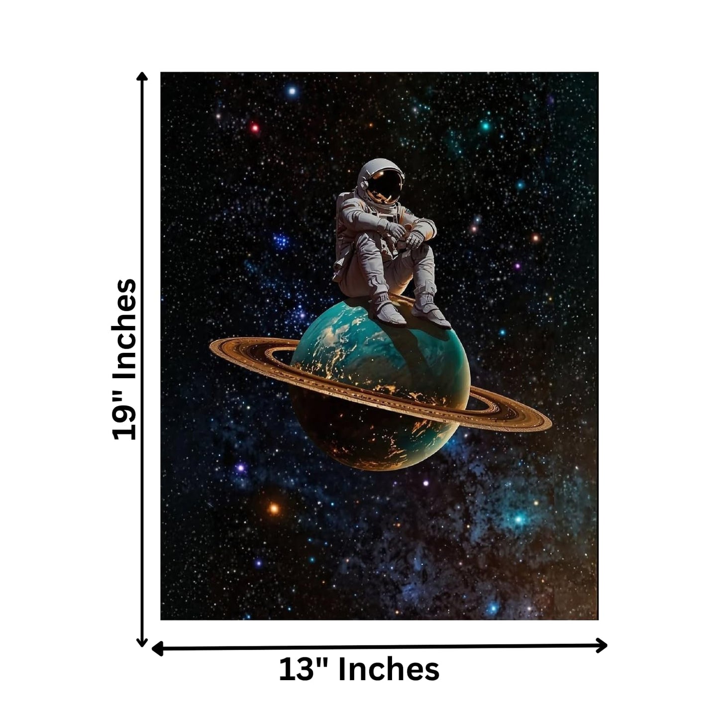 Webelkart Antique Wooden Canvas Astronaut Print Wall Painting For Wall Decor/Wall Art Print for Living Room/Home Decoration Gift Item, Wall Painting (19 x13 Inches)
