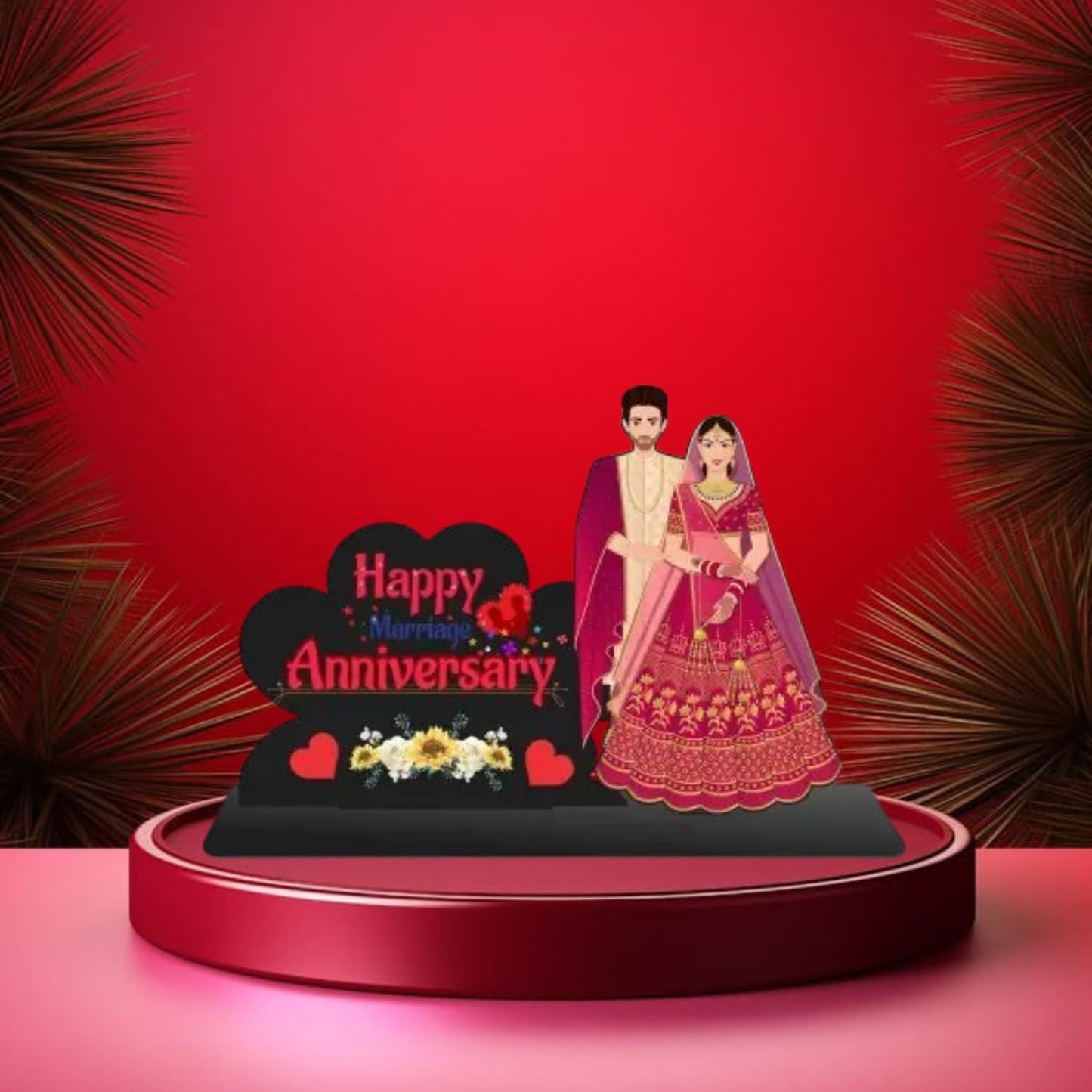 JaipurCrafts Customized Couple Marriage Anniversary for Love,Table Decorative Showpiece for Home Decor, for Wife, Husband (12 "Inches)