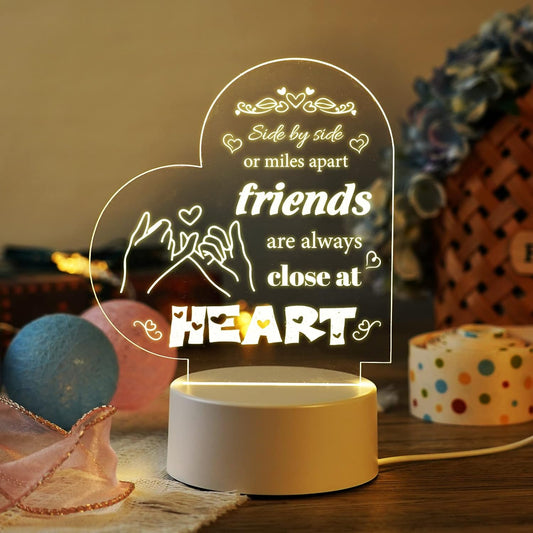Scribbly: 3D Heart-Shaped LED Message Board – Erasable Acrylic Night Lamp with Marker Pens for Gifting, Desk Decor & Personalized Love Notes