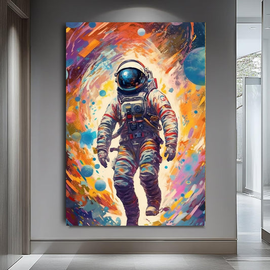 Webelkart Premium Acrylic Astronaut Canvas Painting For Wall Decoration/Wall Art Print for Living Room/Home Decoration Gift Item, Wall Painting (19 x13 Inches) Wall Art