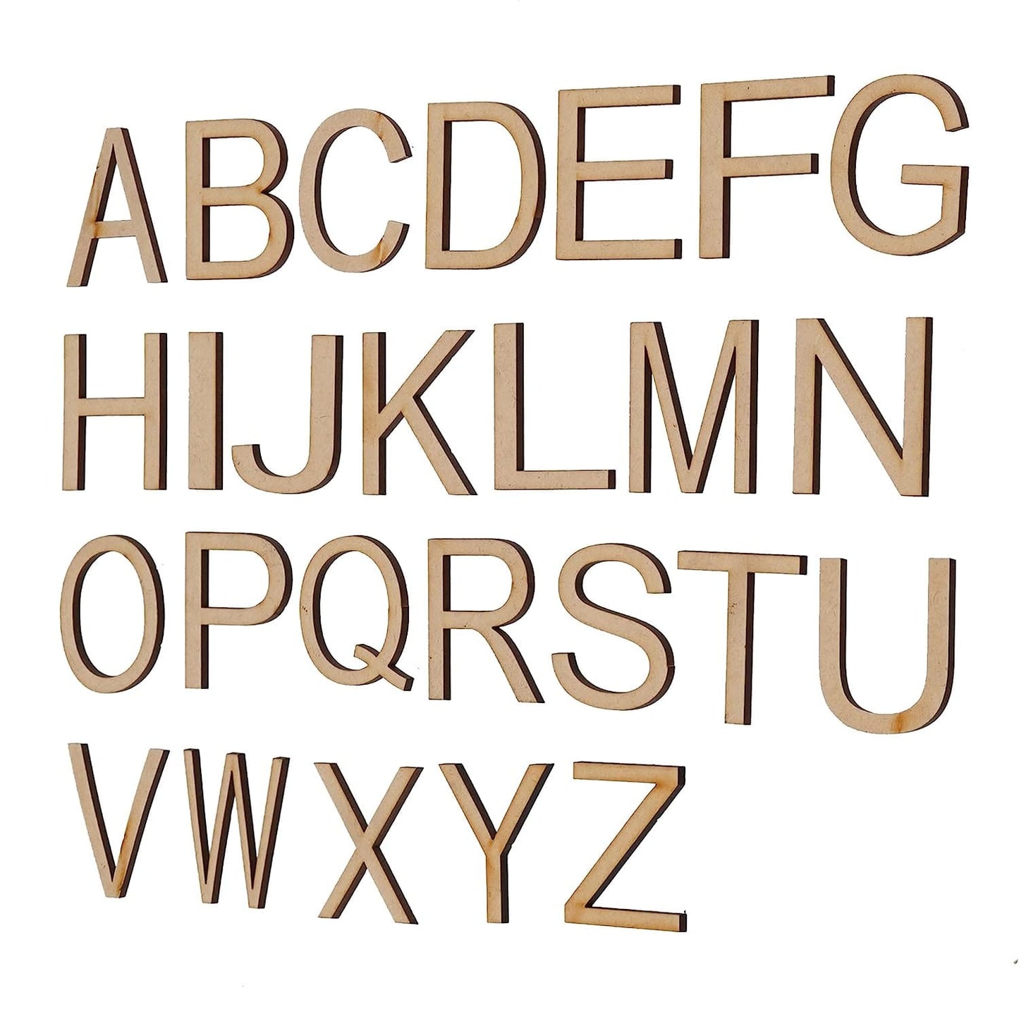 Webelkart Premium Laser Cut 26 PES Capital Alphabet Letter for Kids Learning Gift/Wall Decor/Letter Board/School Board (Wood Colour)