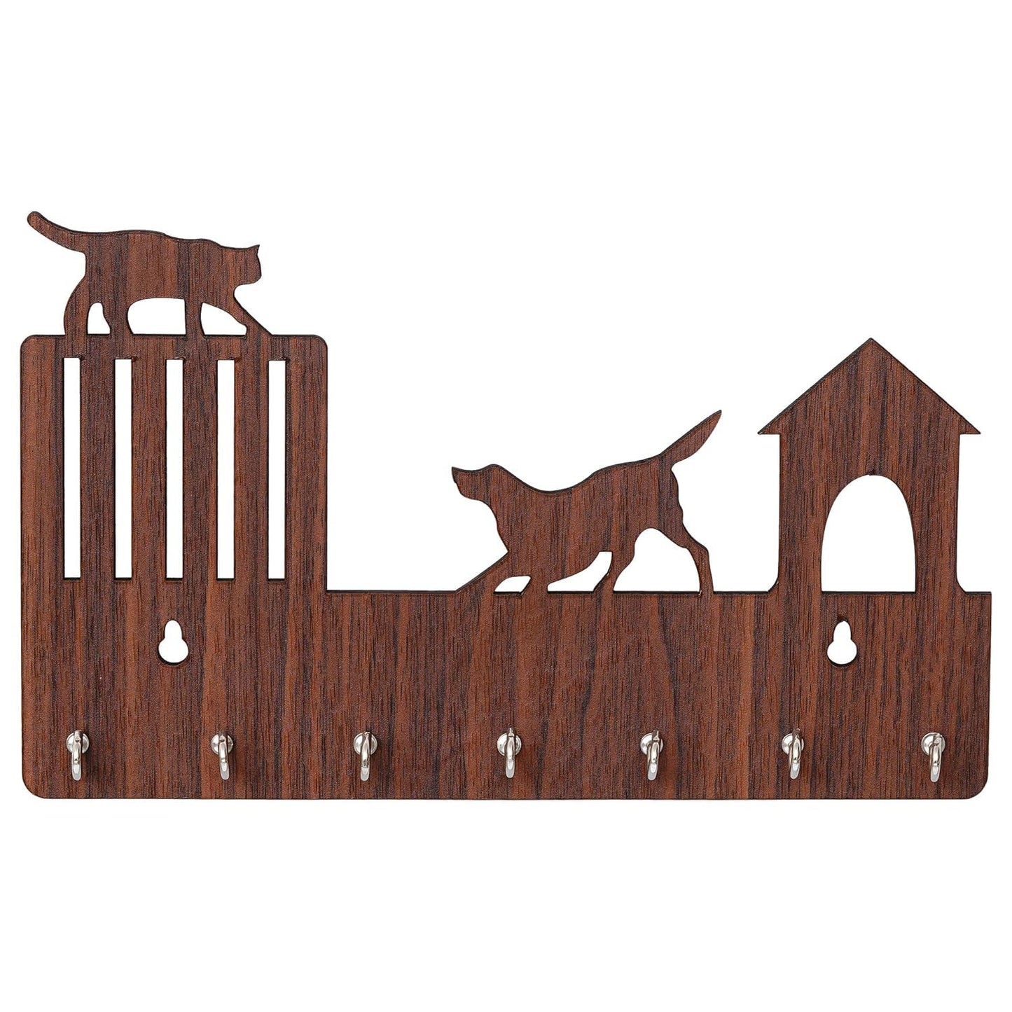 Webelkart Customised Cat Designer Wooden Key Chain Holder for Home and Living Room Decor| Key Holder for Home Decor Key Stand