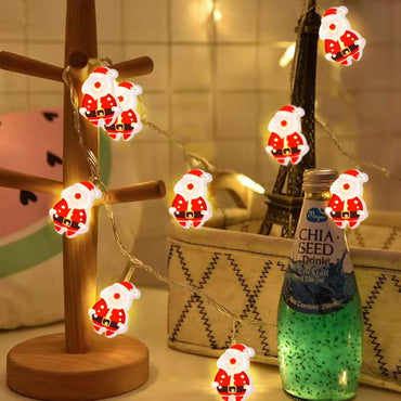 1.5 m 10 santa LED Fairy Lights- Plug in